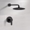 Matte Black Shower Faucet Set with 10